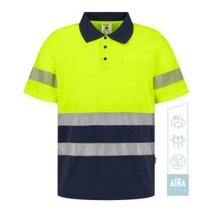 Polo de manga corta de alta visibilidad combinado banda segmentada GOSPEL HV
